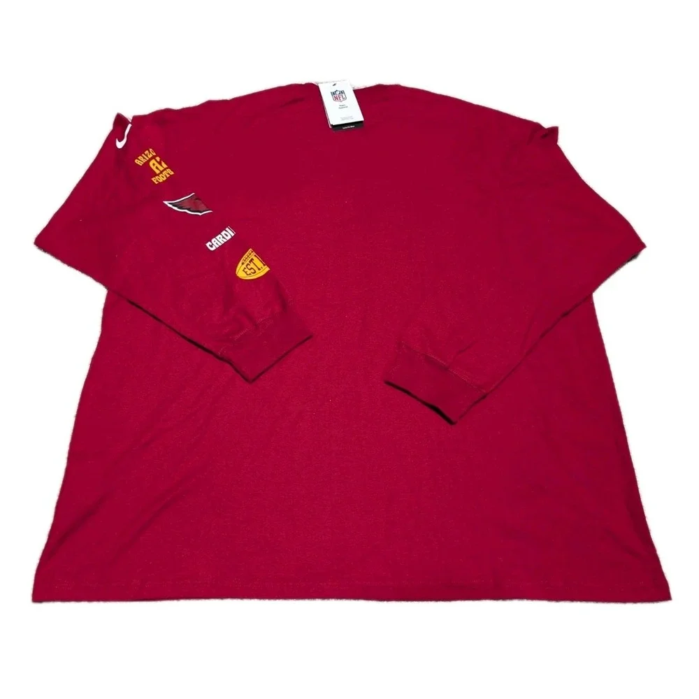 Men Nike St.‎ Louis Cardinals Long Sleeve Pullover Shirt Red White Size 2XL NWT